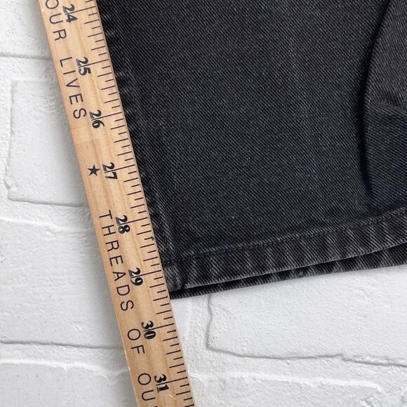Tommy Jeans Juniors 13 31Wx29.5L Black Logo Tape Waist Cotton Taper 80s VTG - Picture 10 of 12